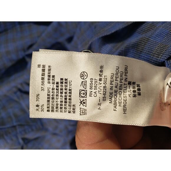 Tommy Bahama Shirt Men's 2XL Blue Newport Coast Button Up Plaid Long Sleeve - Picture 11 of 12